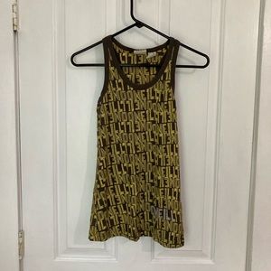 Brown and yellow O’Neill sleeveless top. Size S.
